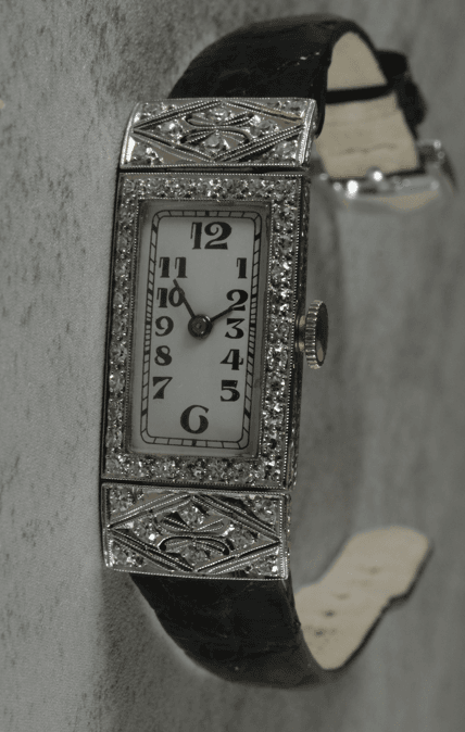 Audiguet Cal. 45Art Deco Platinum & Diamond, Marked J.L. Roehrich